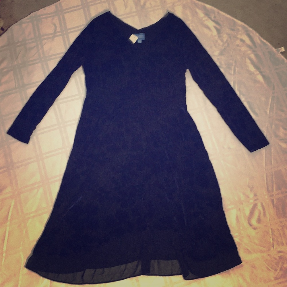 Velvet, blue and black dress